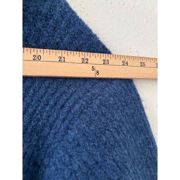 Something Navy Blue Wool Blend Fringe Turtle Neck Tunic Sweater Dress - Picture 13 of 15